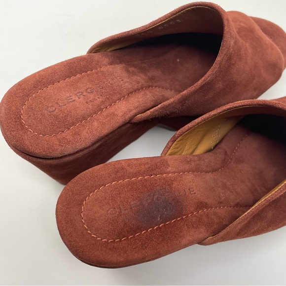 Clergerie Dolcy Platform Wedge Sandal Mule Suede Brown 36.5 - Picture 6 of 10